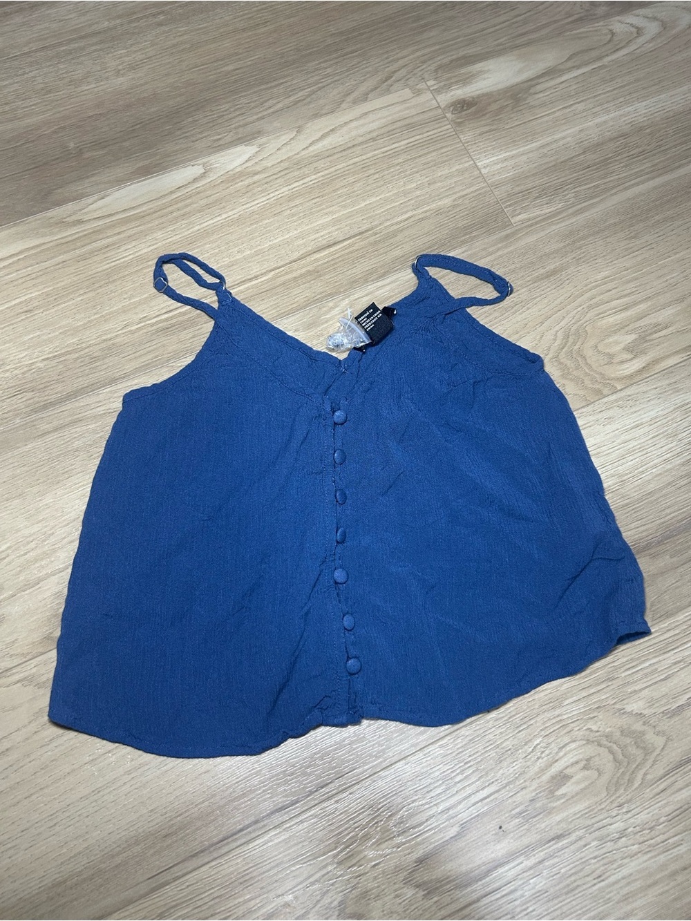 Women’s Blue Button-Front Cami Tank Top